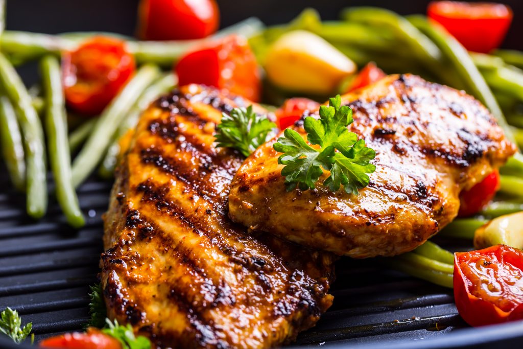 Marinated Grilled Thin Sliced Chicken Breast